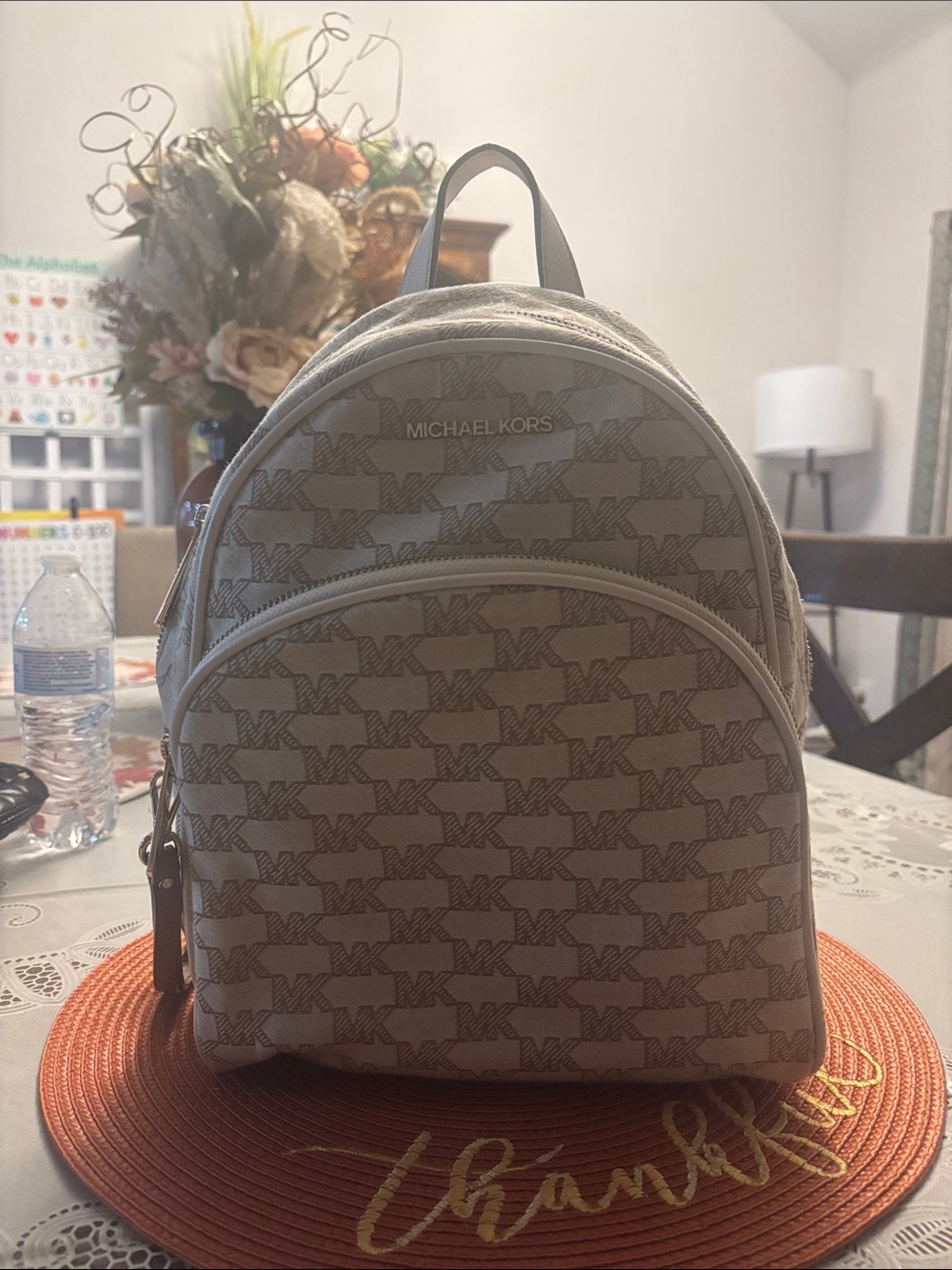 Michael Kors Taupe Logo Mini Backpack